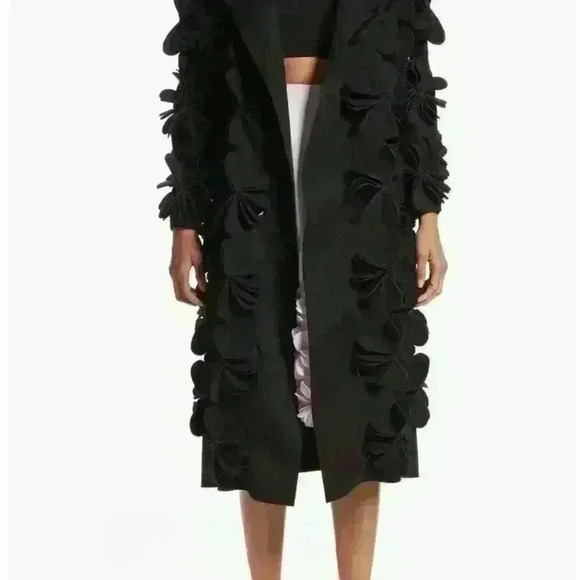 Paskal Floral Appliqué Belted Hooded Coat, Size L/XL - Picture 1 of 10